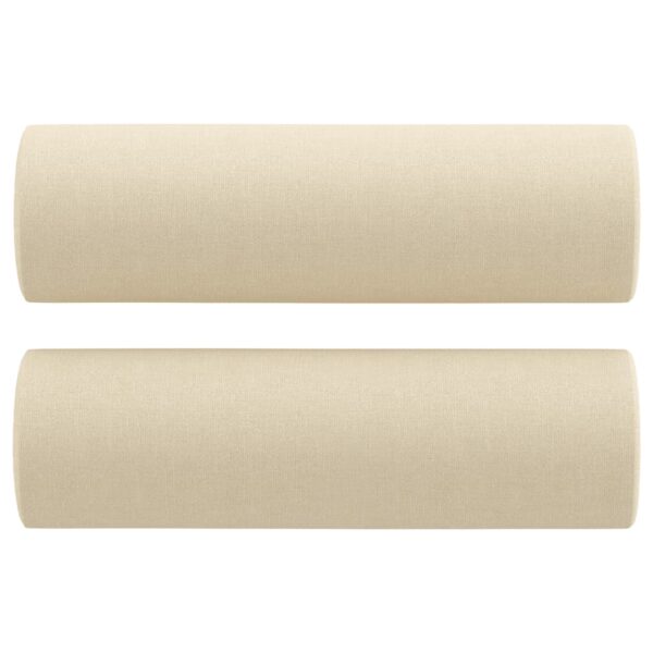 Sofá 2 lugares + almofadas decorativas 140 cm tecido cor creme - Image 4