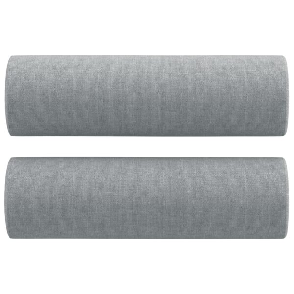 Sofá 2 lugares + almofadas decorativas 120cm tecido cinza-claro - Image 4
