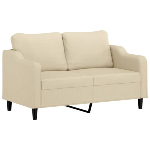 Sofá 2 lugares + almofadas decorativas 140 cm tecido cor creme - Image 3