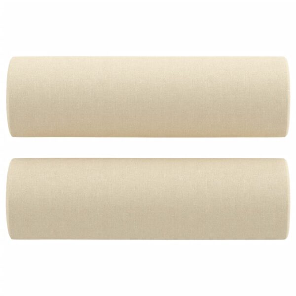 Sofá 2 lugares + almofadas decorativas 140 cm tecido cor creme - Image 4