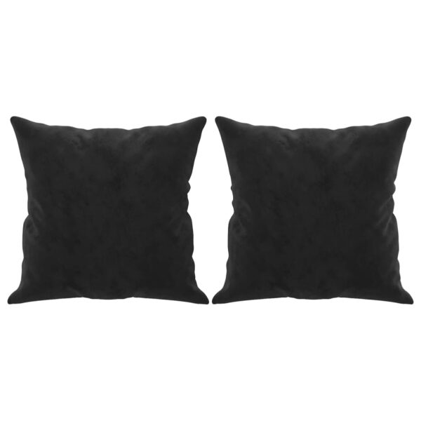 Sofá 3 lugares c/ almofadas decorativas 180 cm veludo preto - Image 4