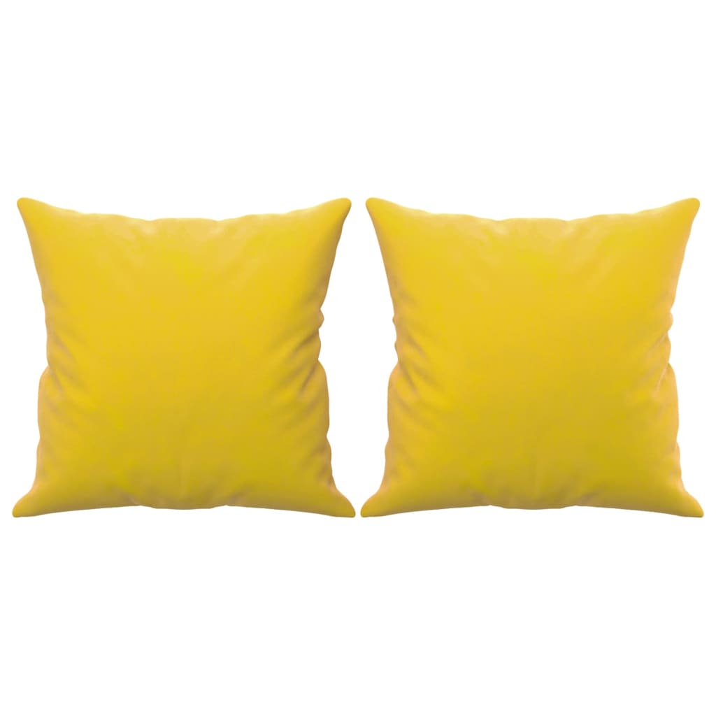 Sofá 3 lugares c/ almofadas decorativas 180 cm veludo amarelo - Image 4