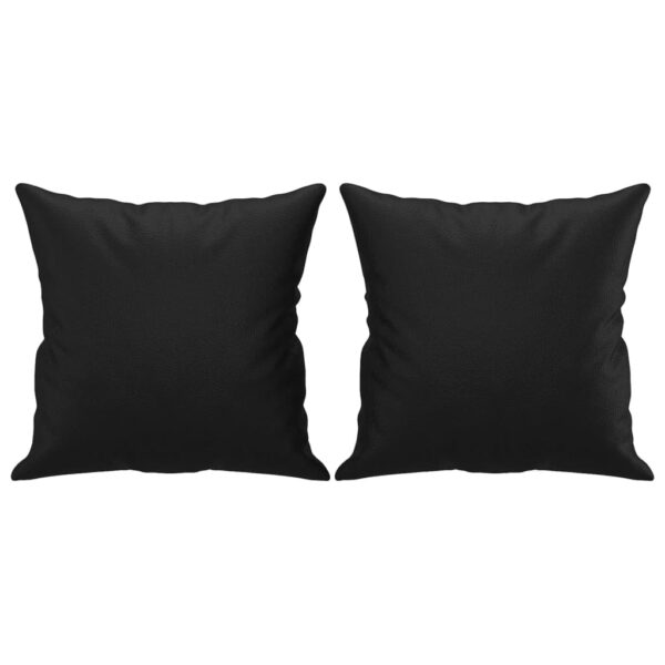 Sofá 2 lugares + almofadas decorativas 120cm couro artif. preto - Image 4