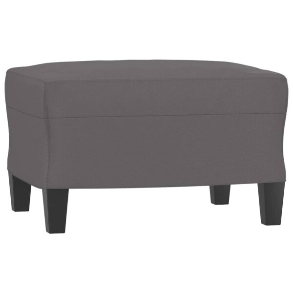 Poltrona com apoio de pés couro artificial 60 cm cinzento - Image 4