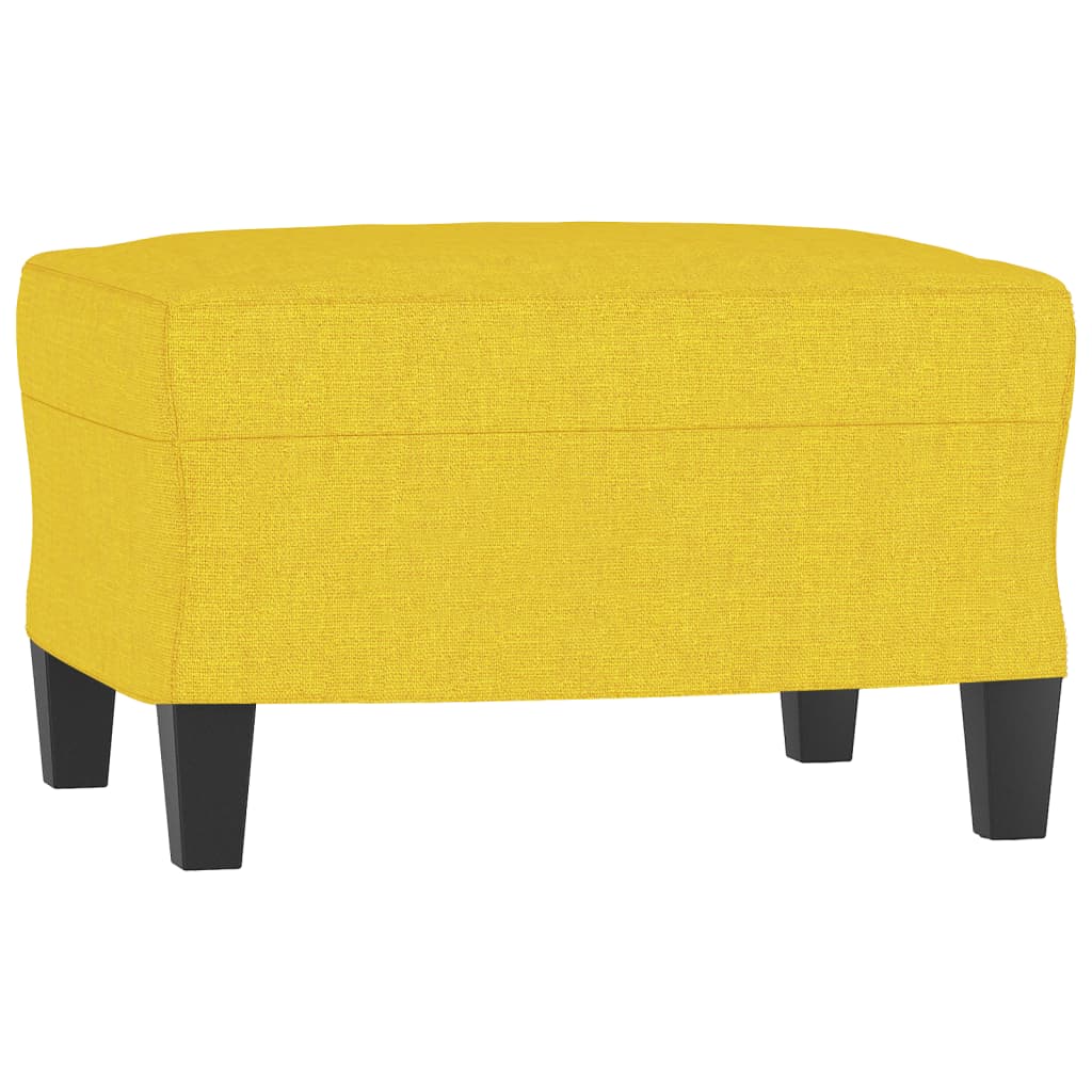 Sofá de 3 lugares com apoio de pés 180 cm tecido amarelo-claro - Image 4