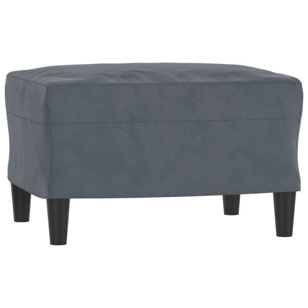 Sofá de 3 lugares com apoio de pés 180 cm veludo cinza-escuro - Image 4