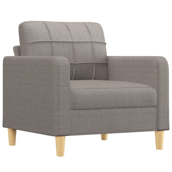 3 pcs conjunto de sofás com almofadões tecido cinza-acastanhado - Image 2