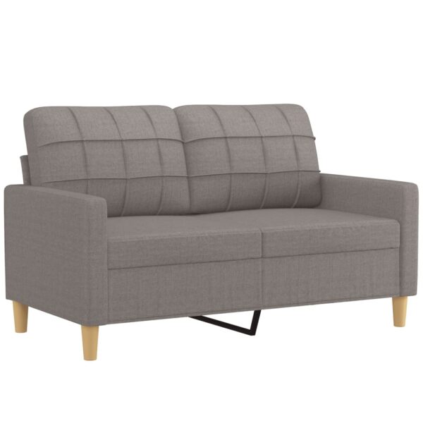 3 pcs conjunto de sofás com almofadões tecido cinza-acastanhado - Image 3