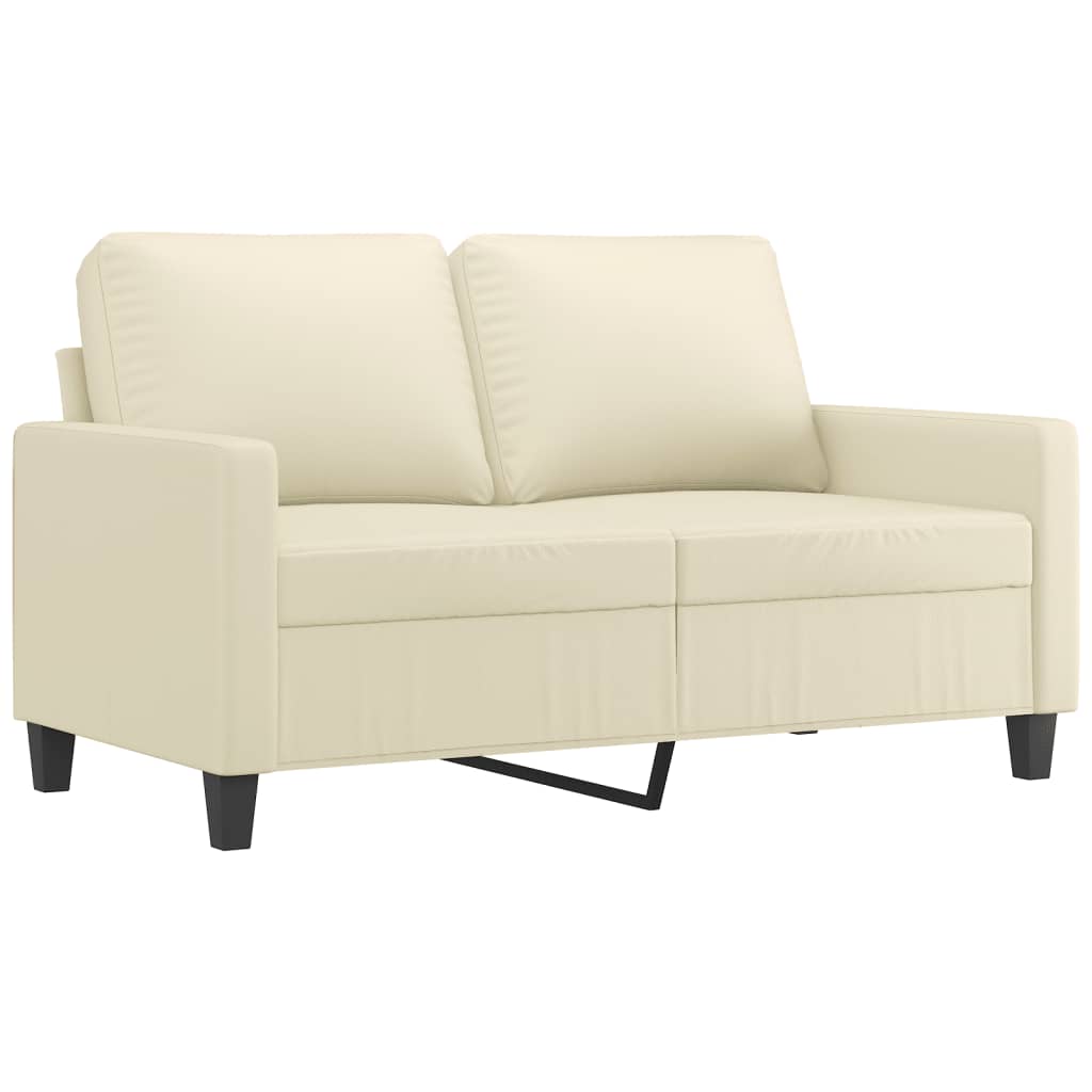 3 pcs conjunto sofás c/ almofadões couro artificial cor creme - Image 2
