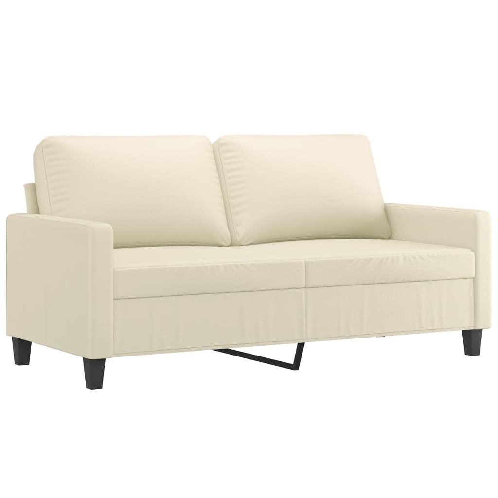 3 pcs conjunto sofás c/ almofadões couro artificial cor creme - Image 3