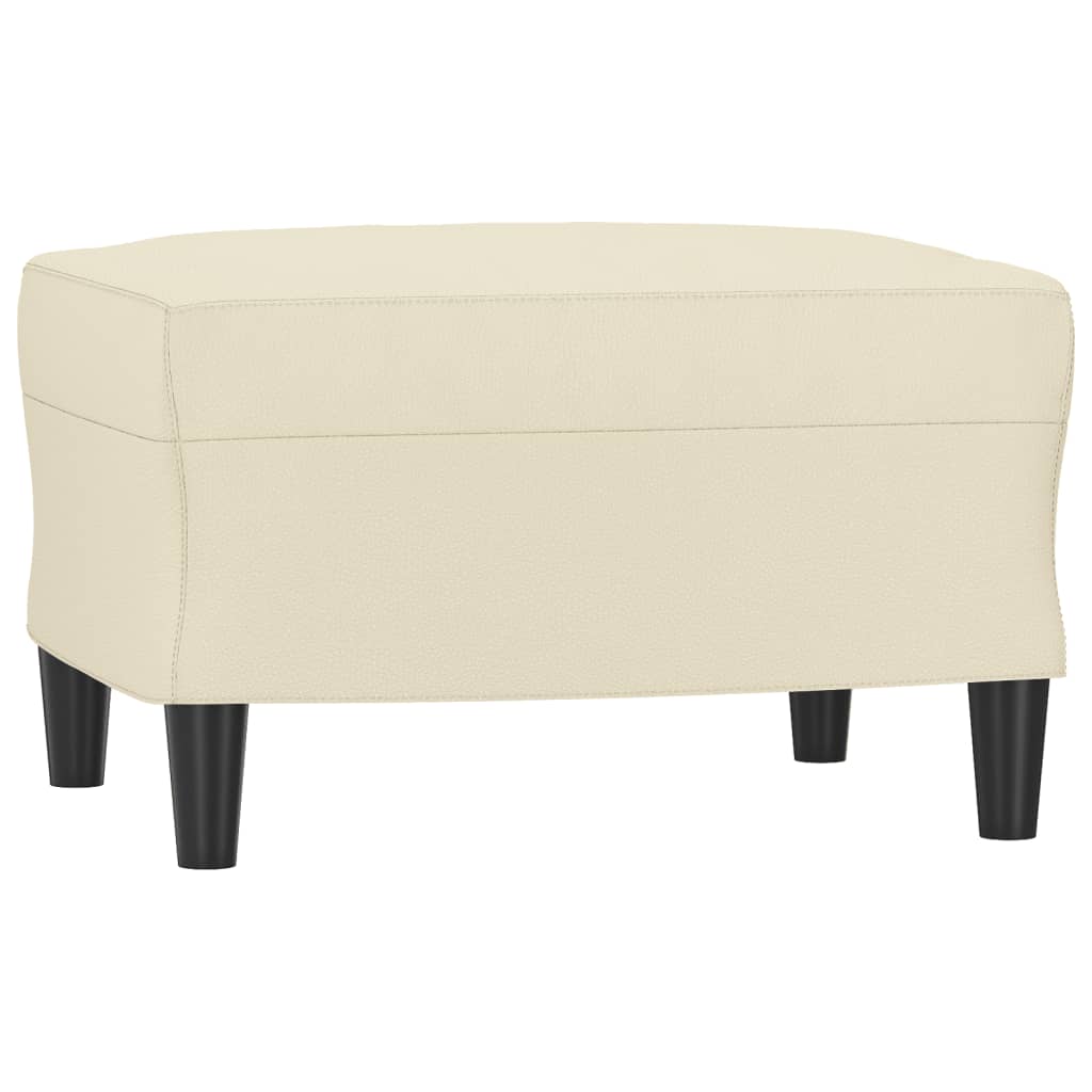3 pcs conjunto sofás c/ almofadões couro artificial cor creme - Image 4