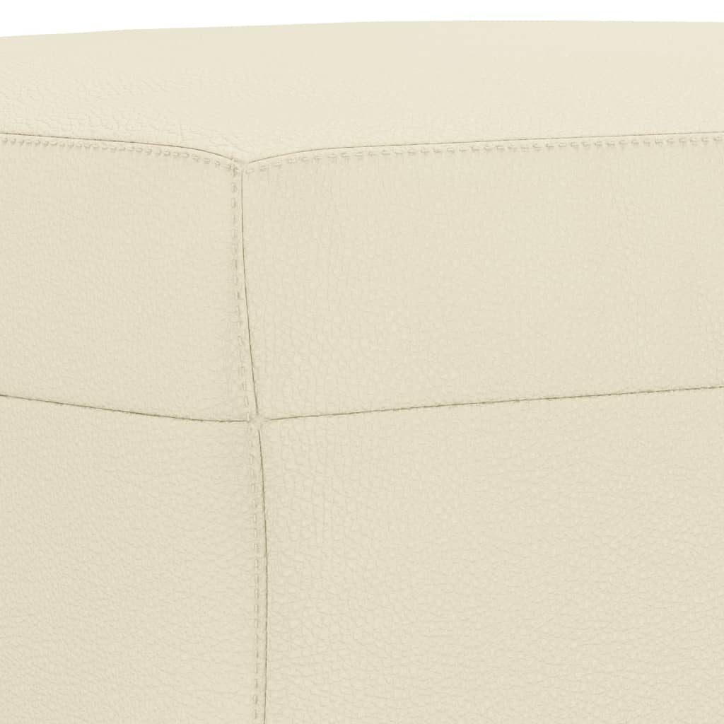 3 pcs conjunto sofás c/ almofadões couro artificial cor creme - Image 6