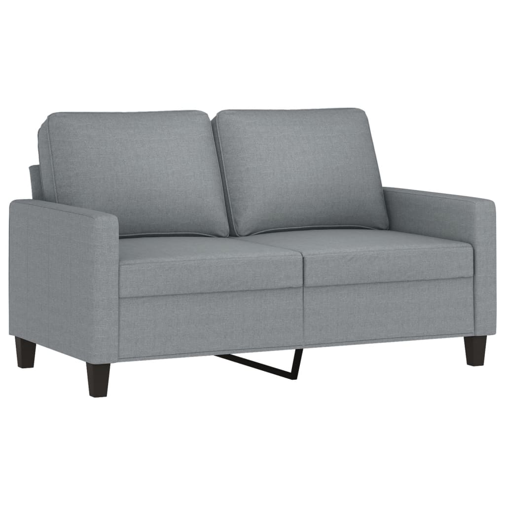 3 pcs conjunto de sofás com almofadões tecido cinzento-claro - Image 2