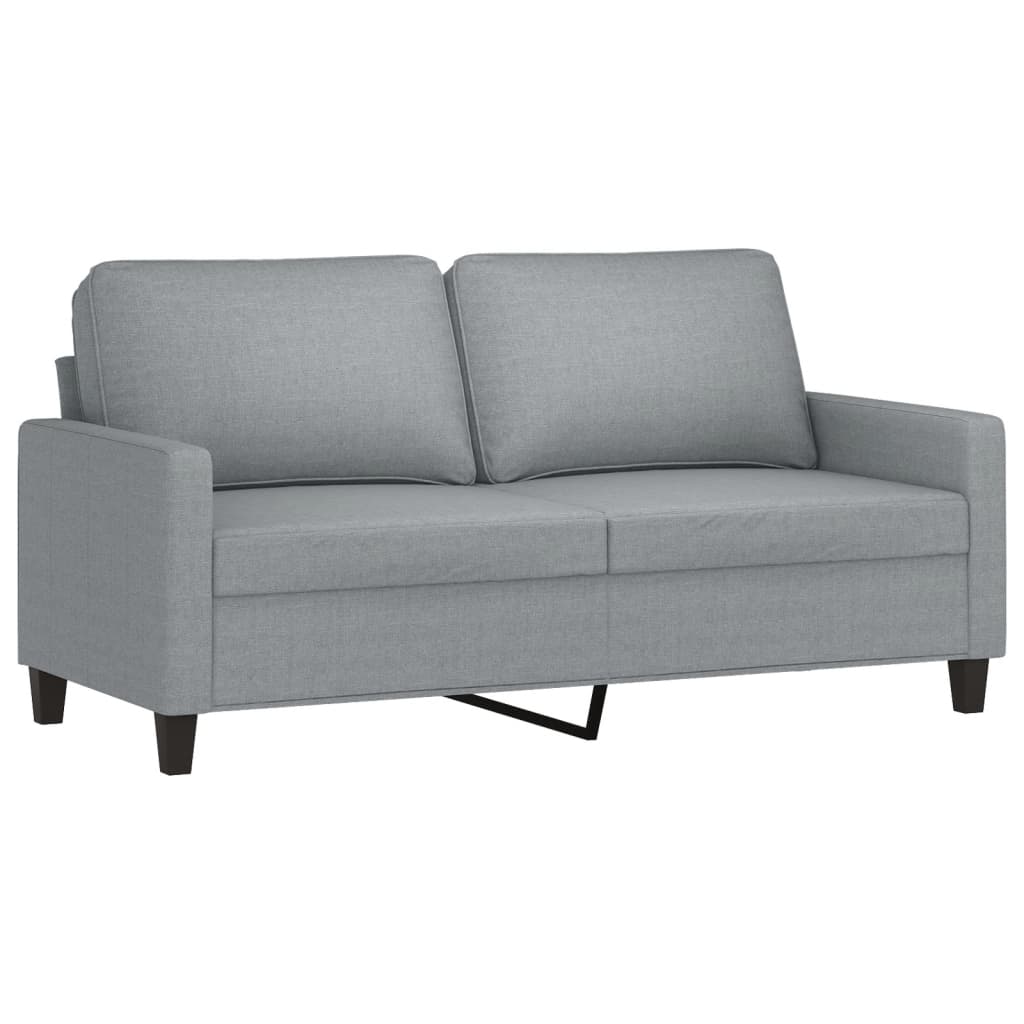 3 pcs conjunto de sofás com almofadões tecido cinzento-claro - Image 3