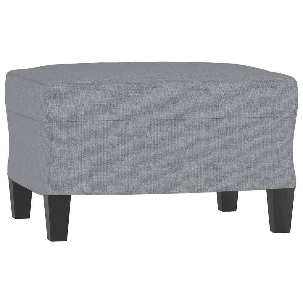 3 pcs conjunto de sofás com almofadões tecido cinzento-claro - Image 4