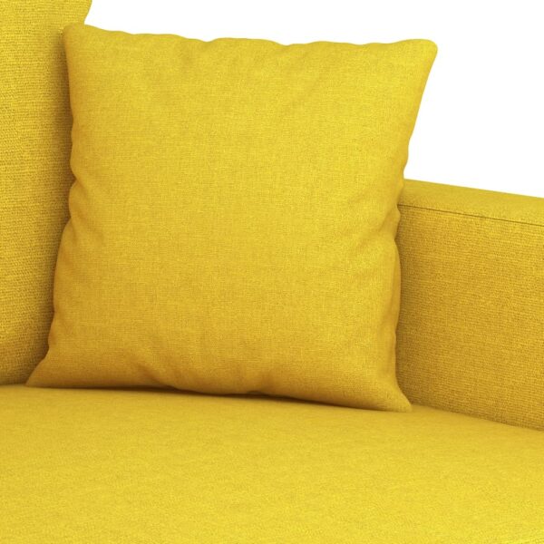 3 pcs conjunto de sofás com almofadões tecido amarelo-claro - Image 5