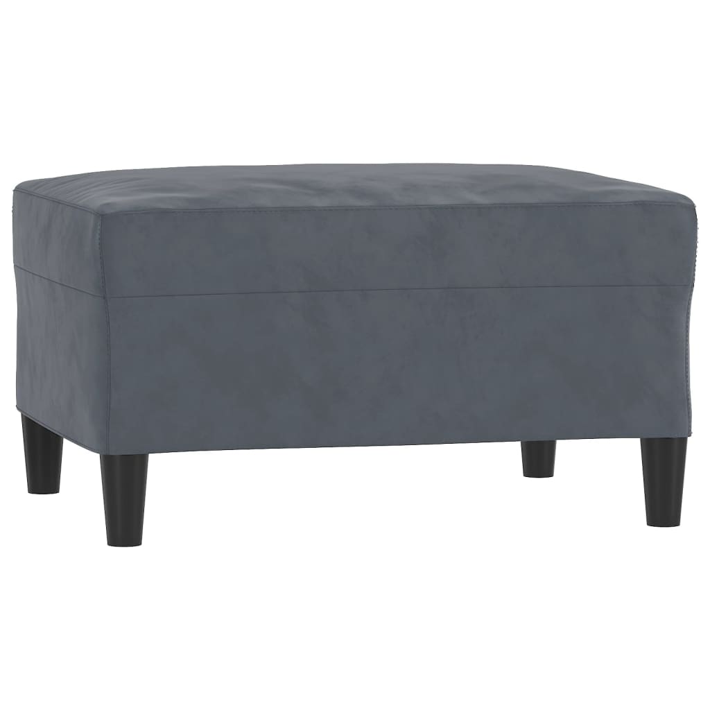 3 pcs conjunto de sofás com almofadões veludo cinzento-escuro - Image 4