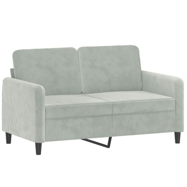 2 pcs conjunto de sofás veludo cinzento-claro - Image 2