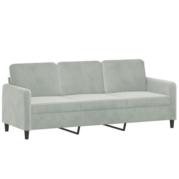 2 pcs conjunto de sofás veludo cinzento-claro - Image 3