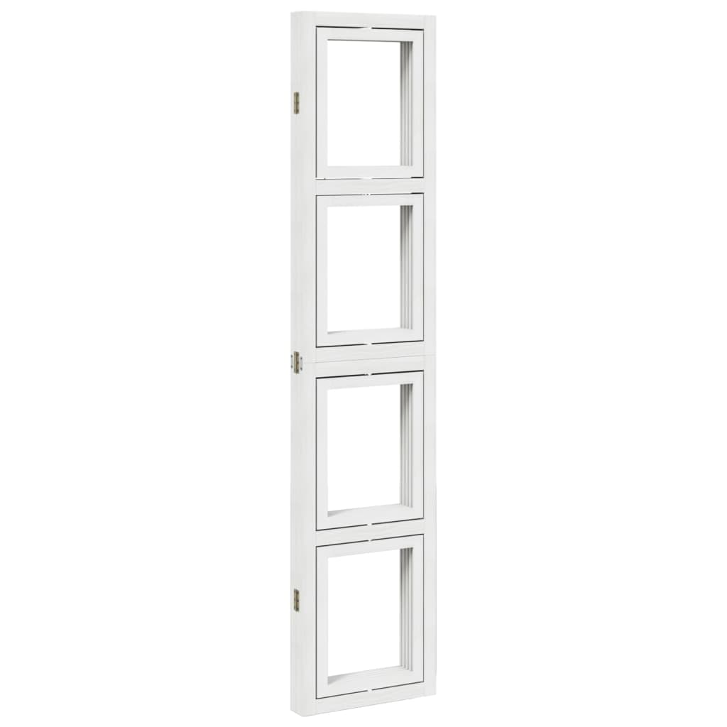 Biombo com 4 painéis madeira de paulownia maciça branco - Image 5