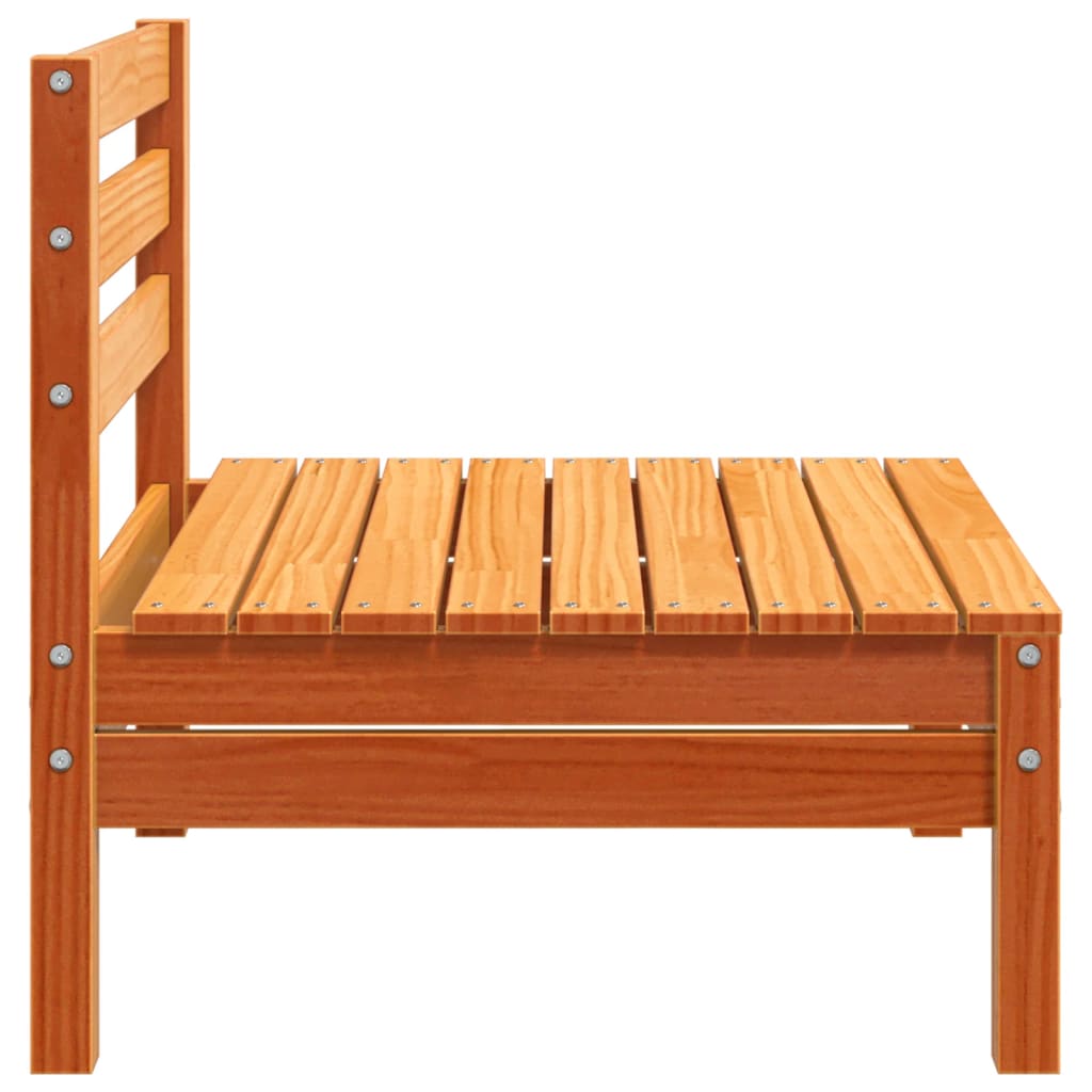 Sofá sem apoios de braços para jardim pinho maciço castanho-mel - Image 4