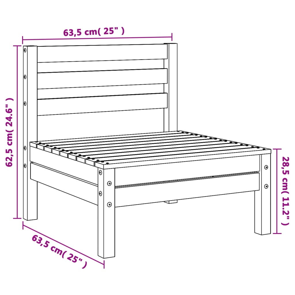 Sofá sem apoios de braços para jardim pinho maciço castanho-mel - Image 7