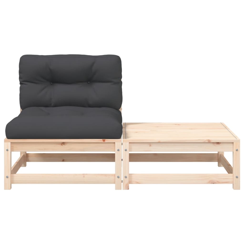 Sofá sem apoio braços para jardim c/ almofadões e apoio de pés - Image 4