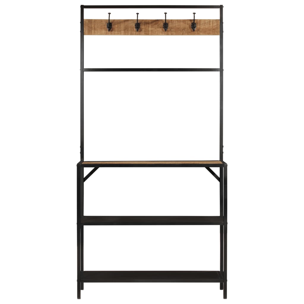 Bengaleiro 90x35x180 cm madeira de mangueira maciça e ferro - Image 2