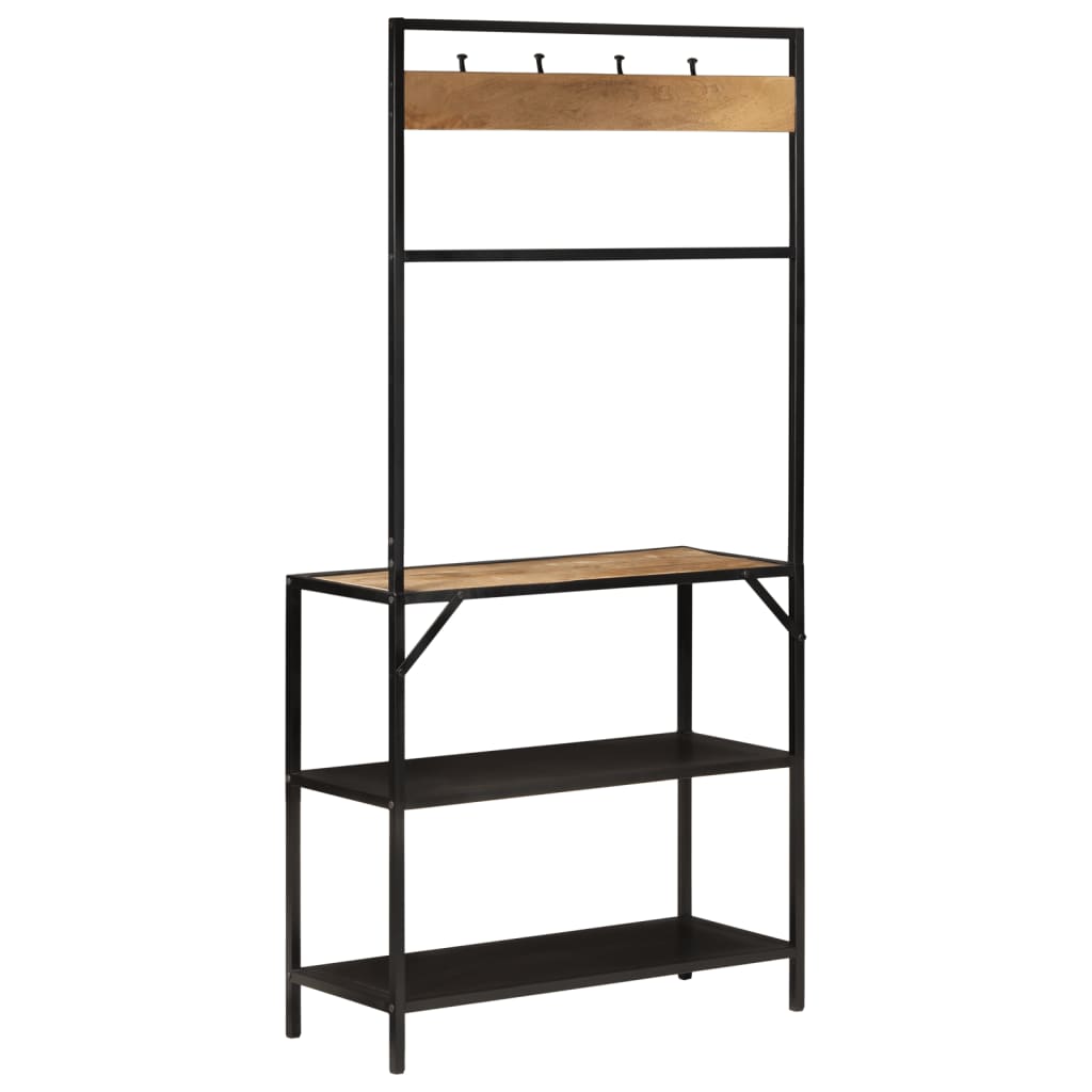 Bengaleiro 90x35x180 cm madeira de mangueira maciça e ferro - Image 4