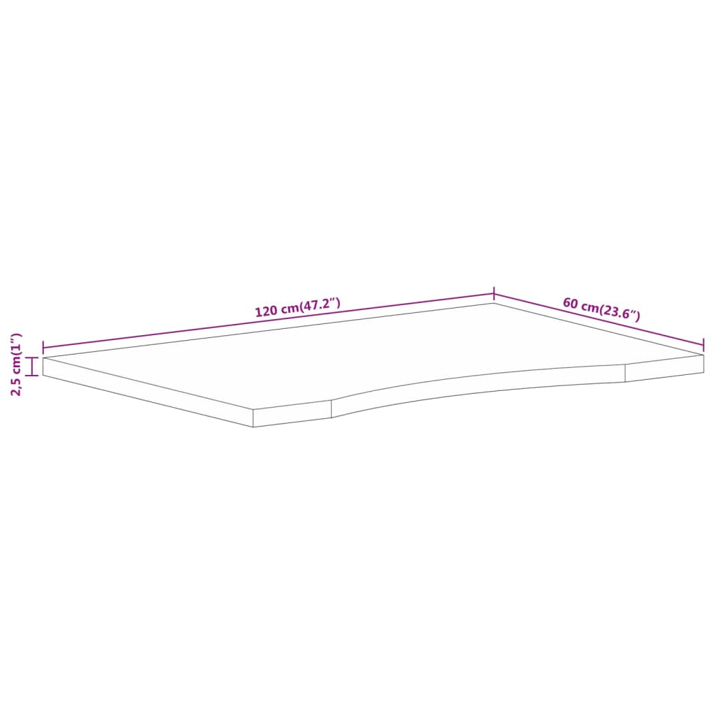 Tampo de mesa com curva 120x60x2,5cm mangueira áspera maciça - Image 8