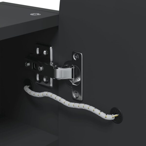 Armário espelhado arqueado p/ casa de banho c/ luz LED preto - Image 9