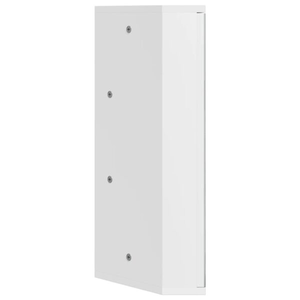 Armário espelhado de canto p/ casa de banho 30x24x60 cm branco - Image 4