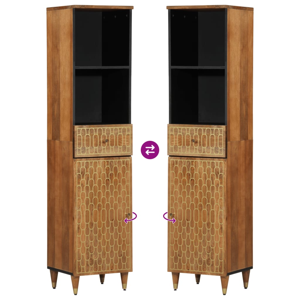 Armário de casa de banho 38x33x160 cm mangueira maciça - Image 6