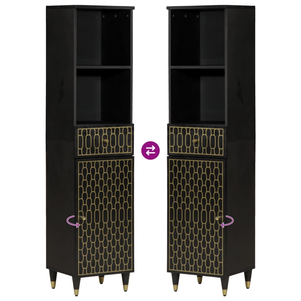 Armário de casa de banho 38x33x160 cm mangueira maciça - Image 6