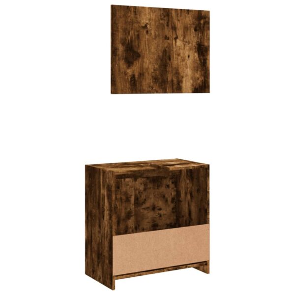 2 pcs conj. móveis casa de banho derivados madeira cor fumado - Image 6
