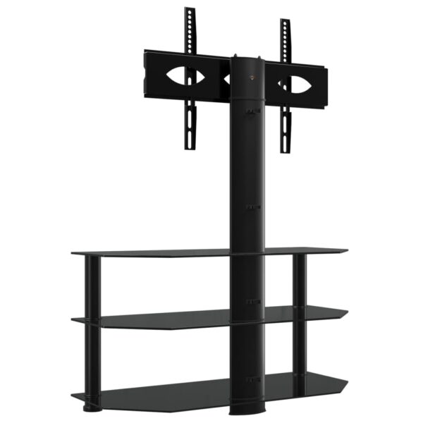 Suporte de canto para TV 32-70 polegadas c/ 3 prateleiras preto - Image 2