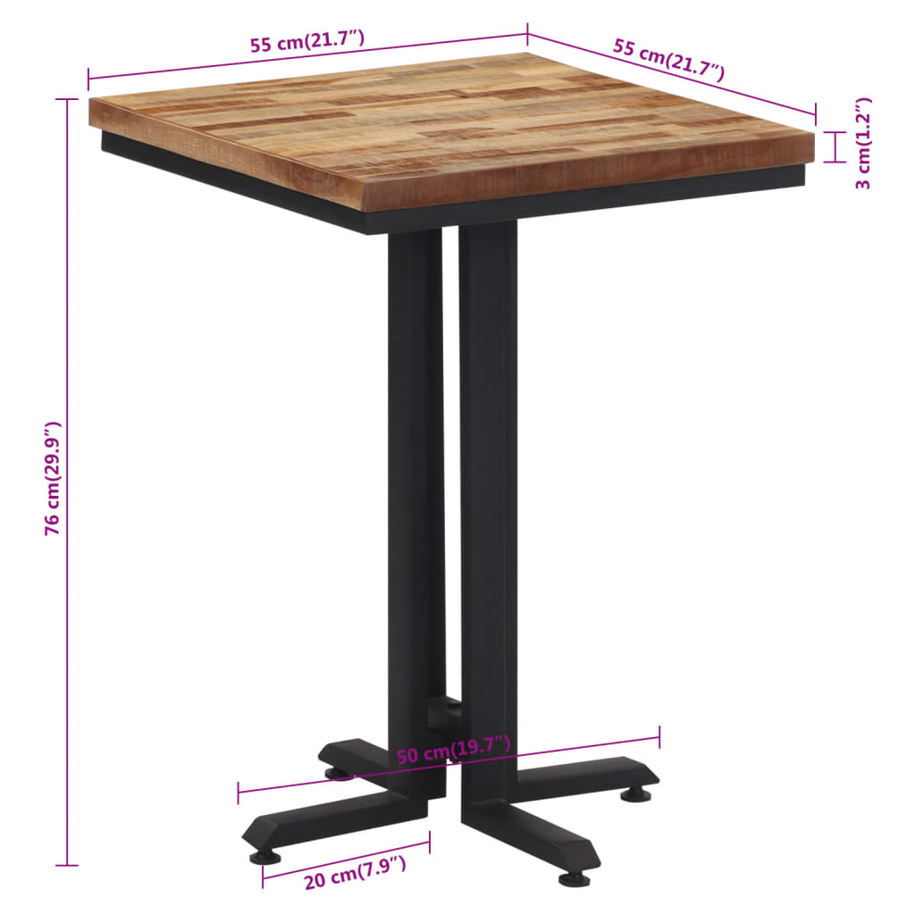 Mesa de jantar 55x55x76 cm teca recuperada maciça - Image 8