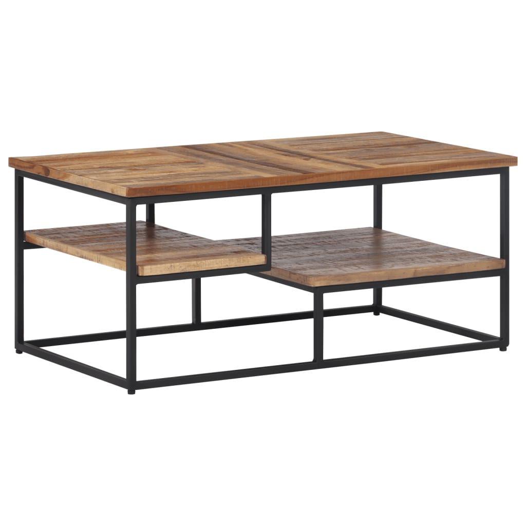 Mesa de centro 90x50x39 cm teca recuperada maciça - Image 11