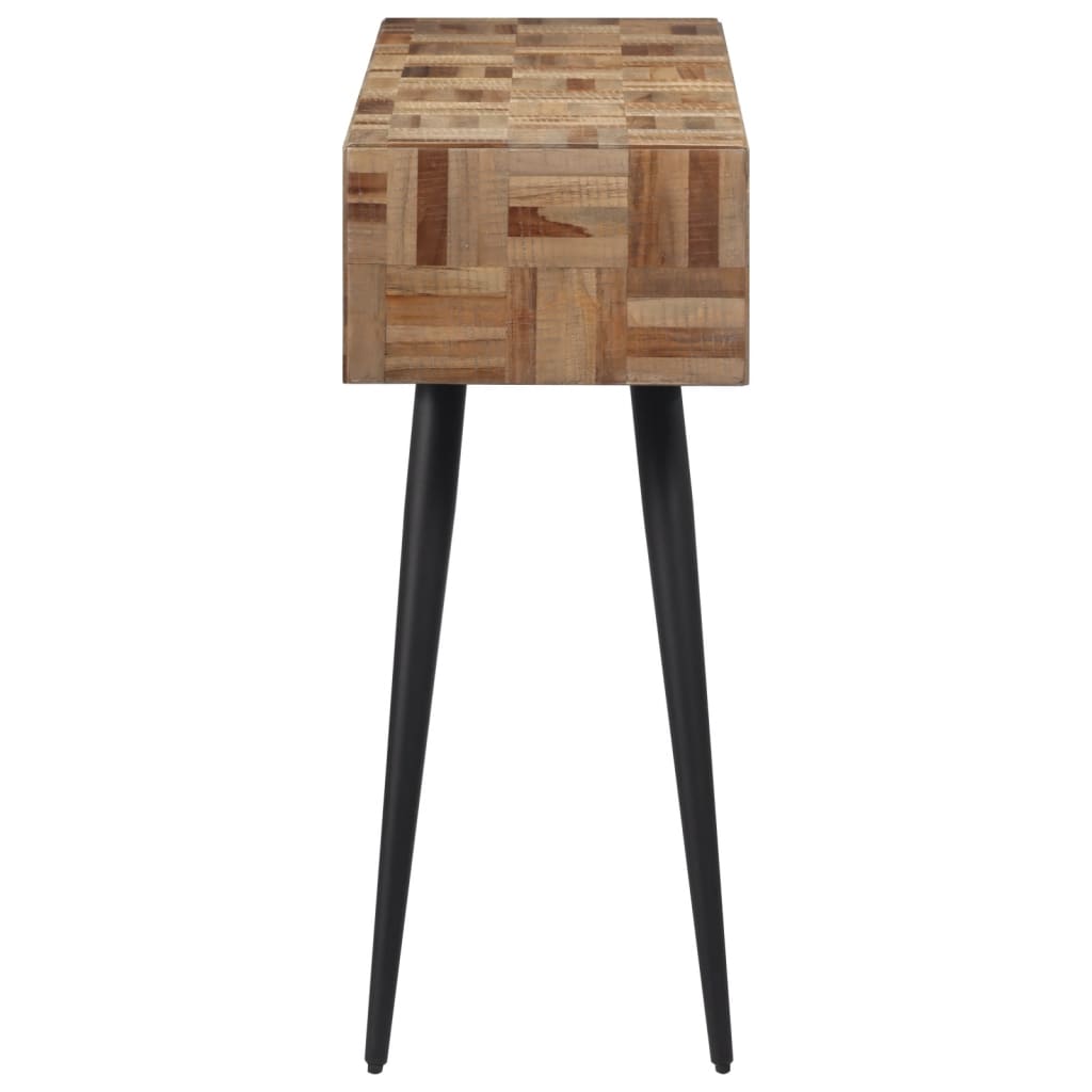 Mesa consola 110x34x80 cm madeira de teca recuperada maciça - Image 3