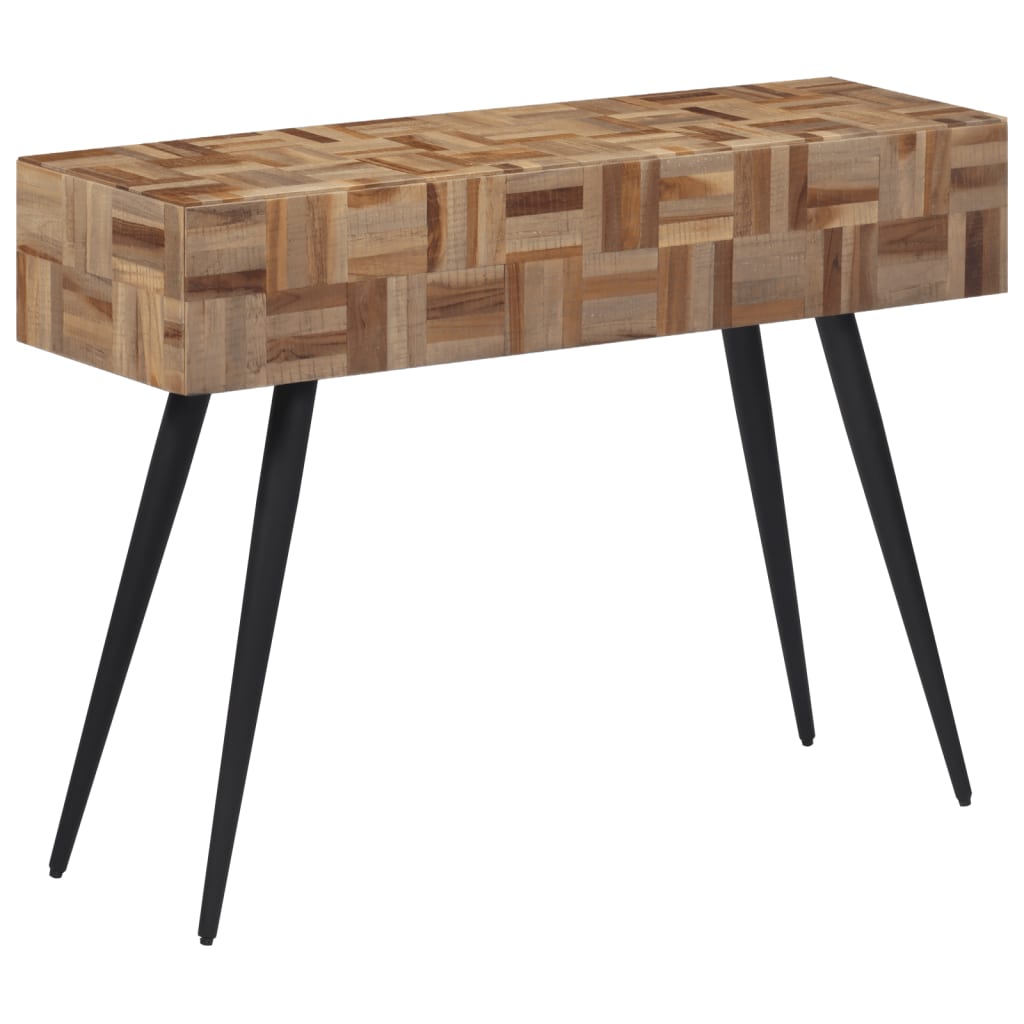 Mesa consola 110x34x80 cm madeira de teca recuperada maciça - Image 9