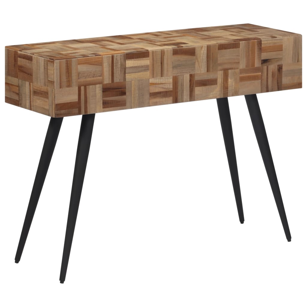 Mesa consola 110x34x80 cm madeira de teca recuperada maciça - Image 10