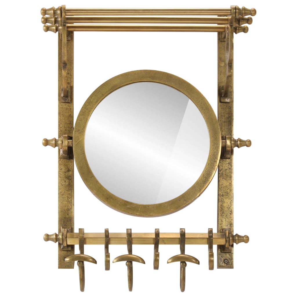 Suporte de parede para malas com ganchos e espelho alumínio - Image 2