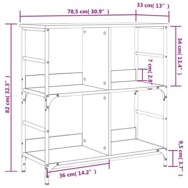 Estante 78,5x33x82 cm derivados de madeira cinzento sonoma - Image 8