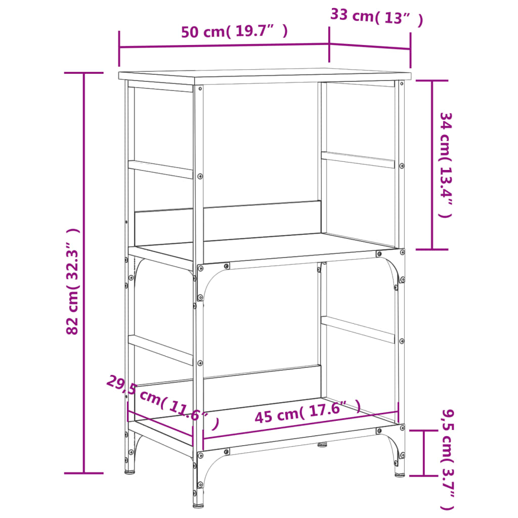 Estante 50x33x82 cm derivados de madeira cinzento sonoma - Image 8