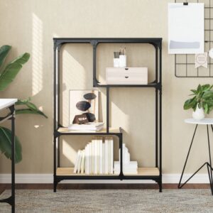 Estante 81x36x115 cm derivados de madeira e aço carvalho sonoma