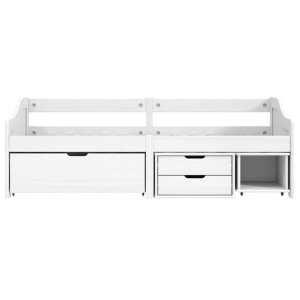 Sofá-cama com 3 gavetas 90x200 cm madeira de pinho maciça IRUN - Image 3