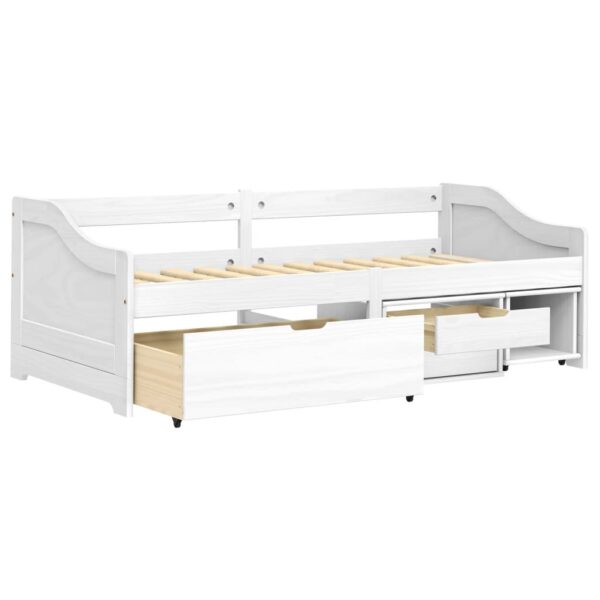 Sofá-cama com 3 gavetas 90x200 cm madeira de pinho maciça IRUN - Image 4