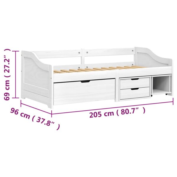 Sofá-cama com 3 gavetas 90x200 cm madeira de pinho maciça IRUN - Image 7