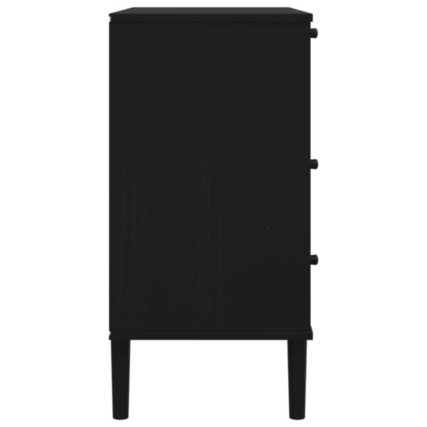 Armário de gavetas SENJA 80x40x80 cm pinho maciço preto - Image 6