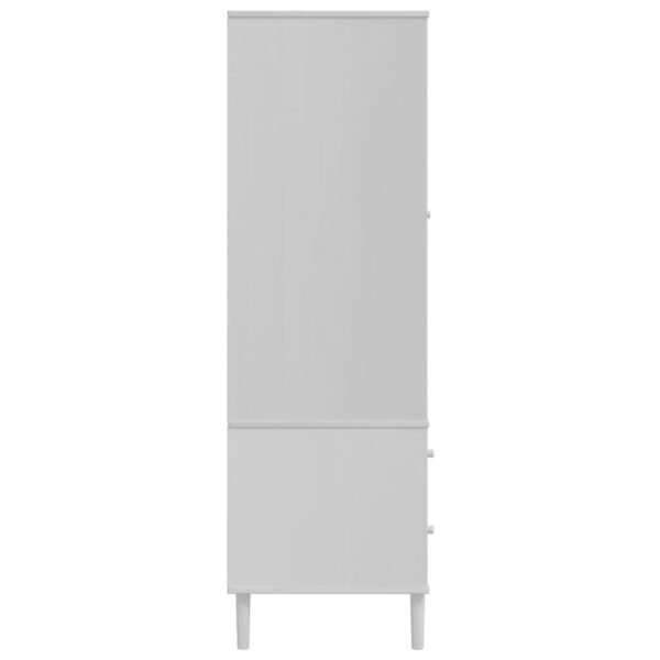 Roupeiro SENJA aspeto vime 90x55x175 cm pinho maciço branco - Image 6